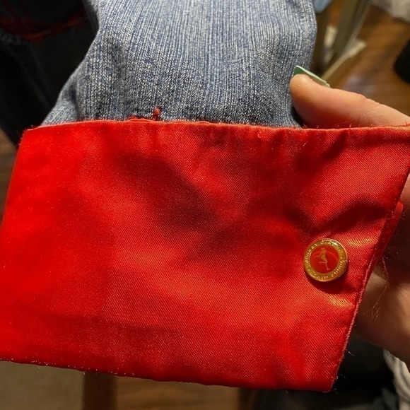 JOHNNY Girl" Western Denim Jacket and Pants Set Red stitch graphic logo - Picture 9 of 16